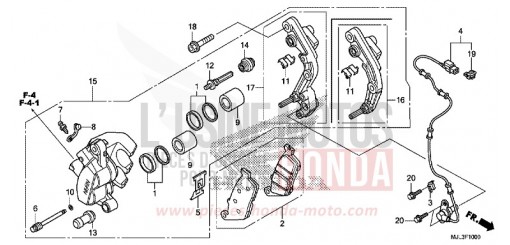 FRONT BRAKE CALIPER NC750XAE de 2014